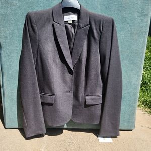 Calvin Klein Size 4 Gray Blazer 2 Buttons
